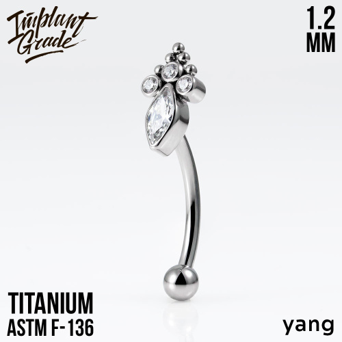 Микробанан для пирсинга Yang 1.2 мм (16 G)